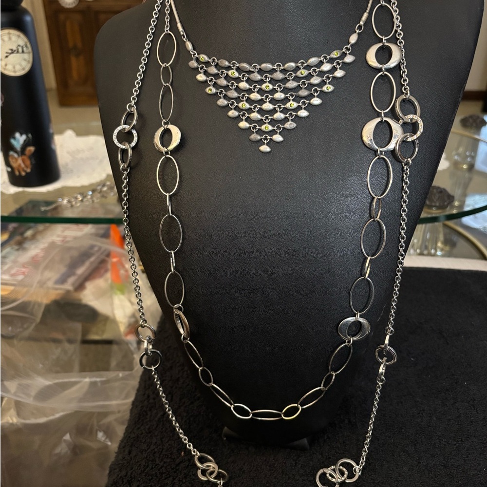 Elegant Silver Necklace Set
